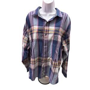 Tommy Bahama Women XL Plaid buttoned long sleeve shirt